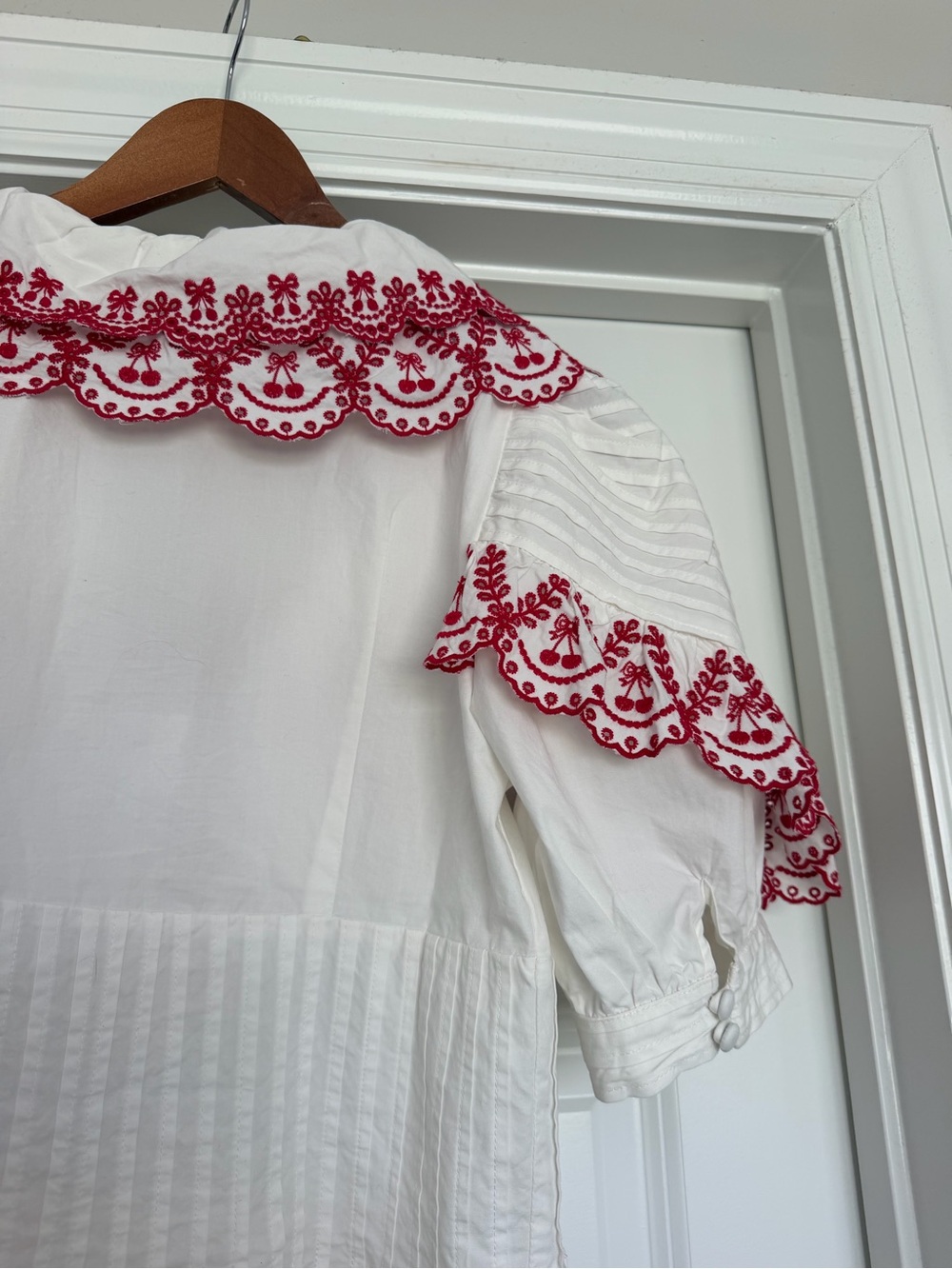 Damson Madder Blouse with Red Embroidered Collar - Picture 11 of 13